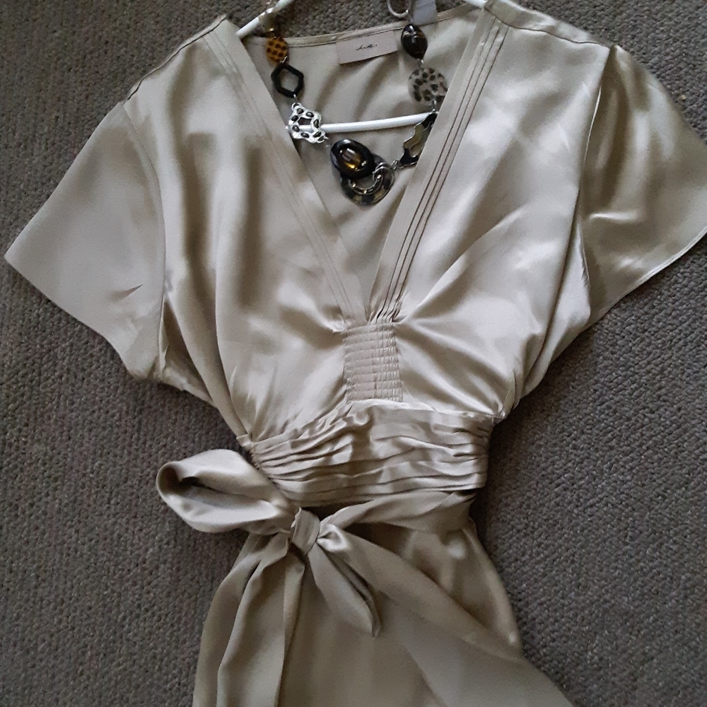 Silk wrap around I.E. Blouse, Ex.L